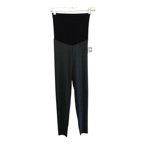 A Pea in a Pod Ultra Soft Secret Fit Belly Heathered Gray Maternity Leggings L - Picture 1 of 10